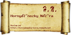 Hornyánszky Nóra névjegykártya