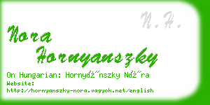 nora hornyanszky business card